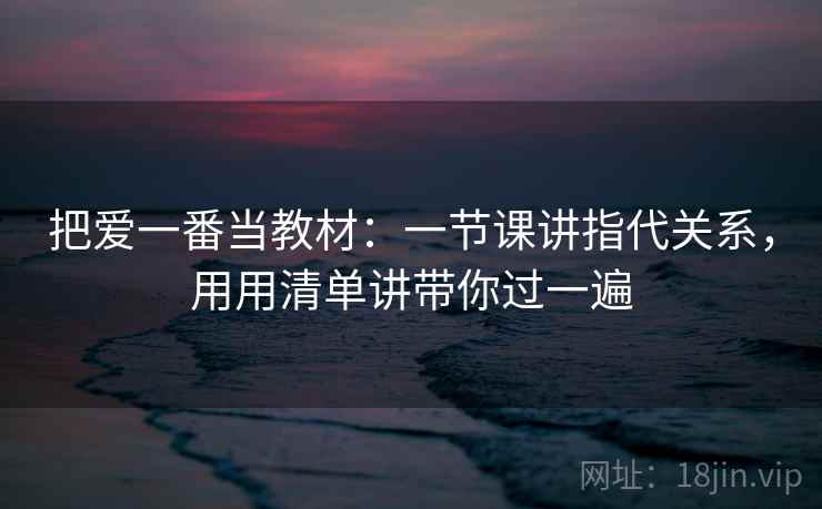 把爱一番当教材：一节课讲指代关系，用用清单讲带你过一遍