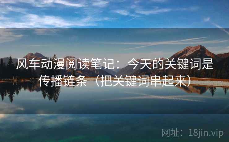 风车动漫阅读笔记:今天的关键词是传播链条(把关键词串起来)